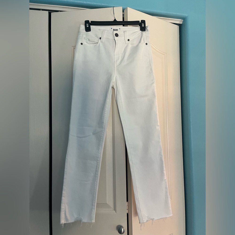 PAIGE Jaqueline Women's Straight Leg White Jeans